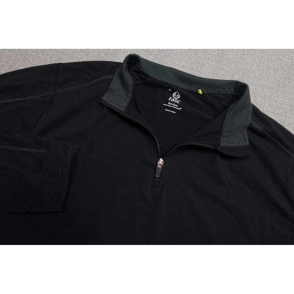 Tasc Quarter Zip Pullover Mens XL Black Bamboo Performance Lightweight Stretch